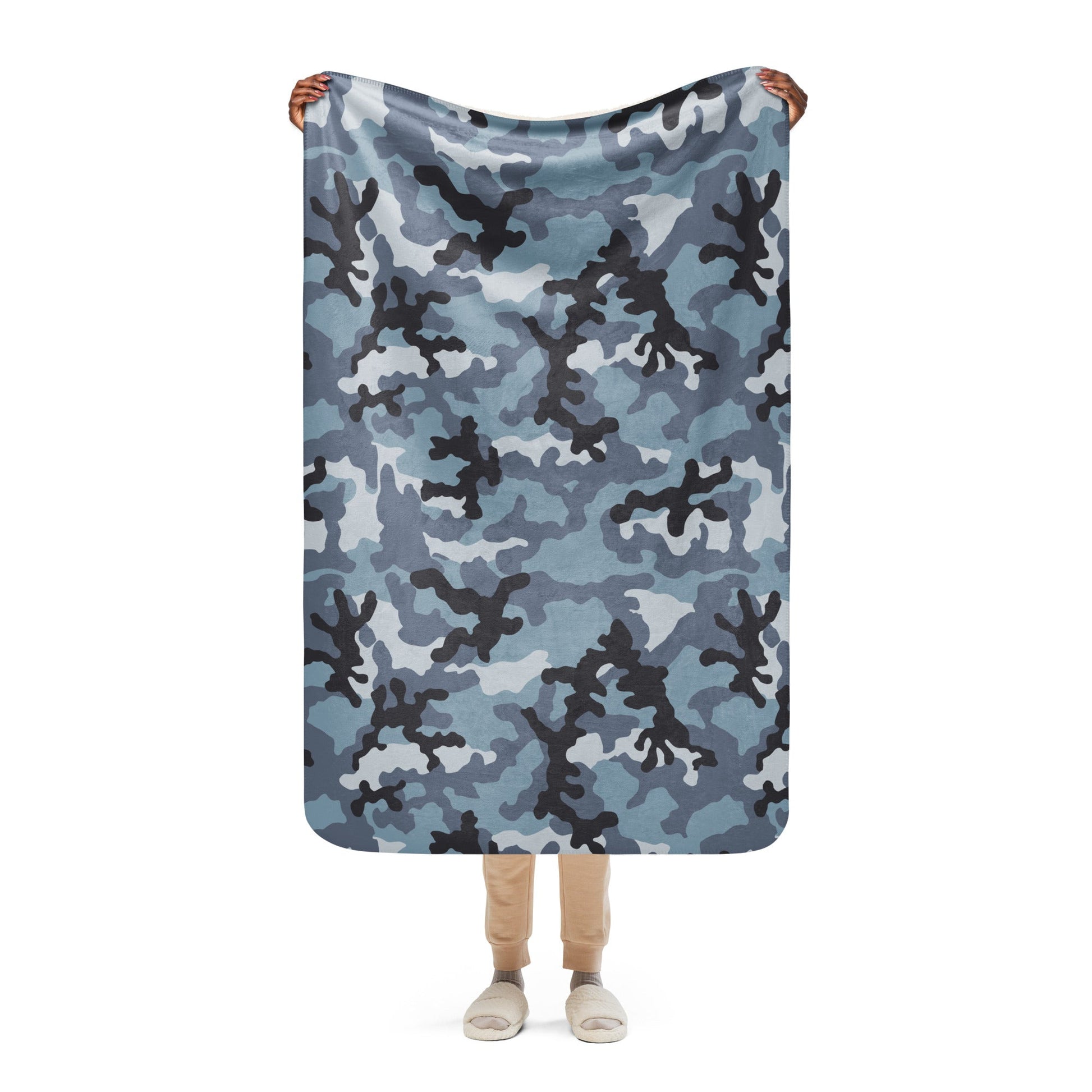 Russian KKO Urban Blue CAMO Sherpa blanket - 37″×57″ - Blankets