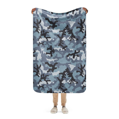 Russian KKO Urban Blue CAMO Sherpa blanket - 37″×57″ - Blankets