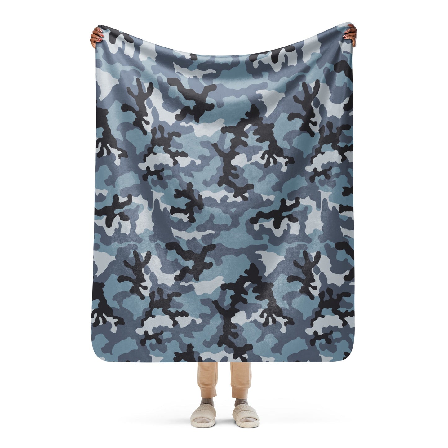 Russian KKO Urban Blue CAMO Sherpa blanket - 50″×60″ - Blankets
