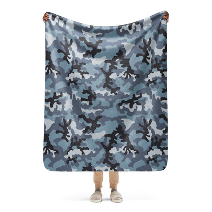 Russian KKO Urban Blue CAMO Sherpa blanket - 50″×60″ - Blankets
