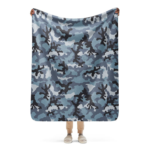 KKO Urban Blue Russian CAMO Sherpa Blanket - 50″×60″