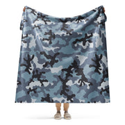 KKO Urban Blue Russian CAMO Sherpa Blanket - 60″×80″