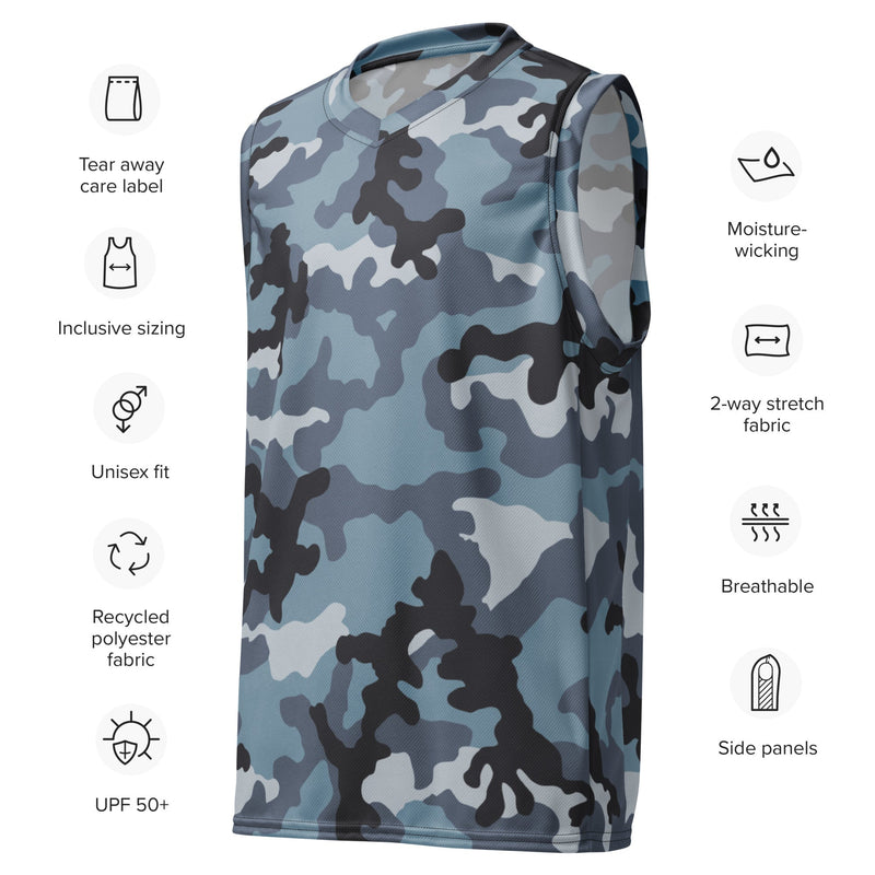 KKO Urban Blue Russian CAMO Unisex Basketball Jersey