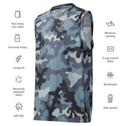 Russian KKO Urban Blue CAMO unisex basketball jersey - Unisex Basketball Jersey