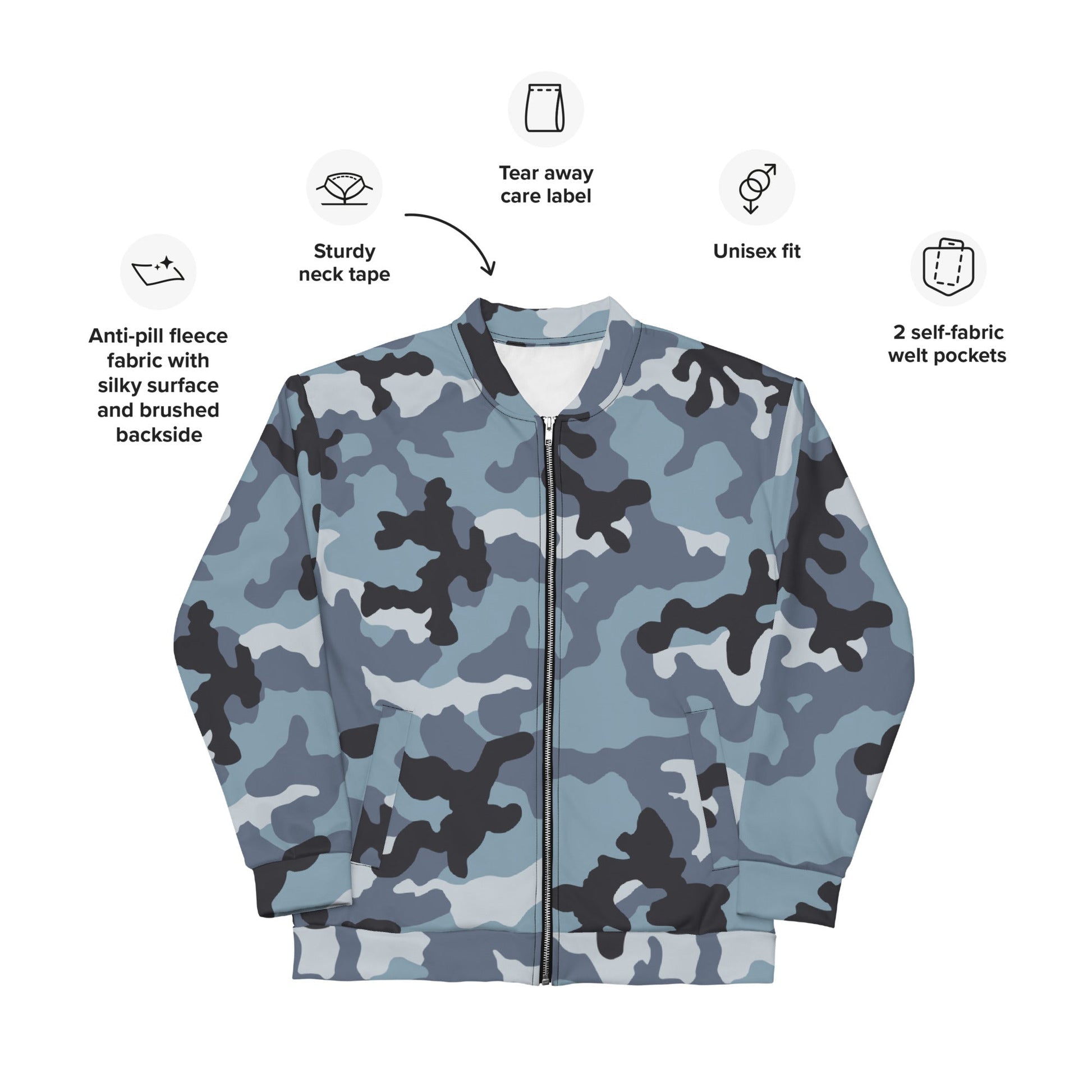 Russian KKO Urban Blue CAMO Unisex Bomber Jacket - Jackets