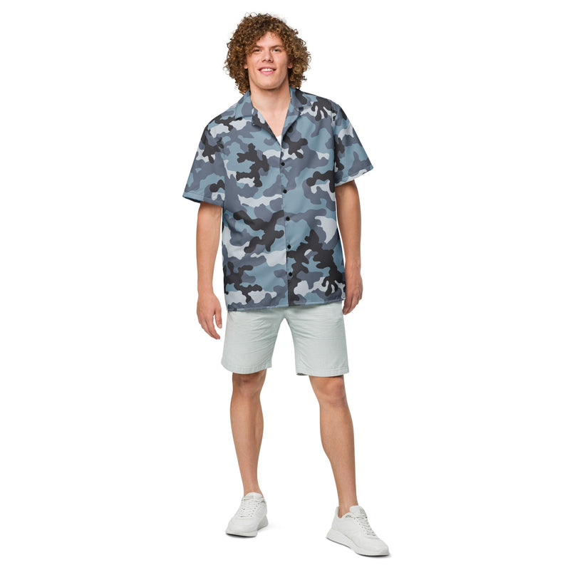 KKO Urban Blue Russian CAMO Unisex Short-Sleeve Button Shirt - 2XS - Button-Up