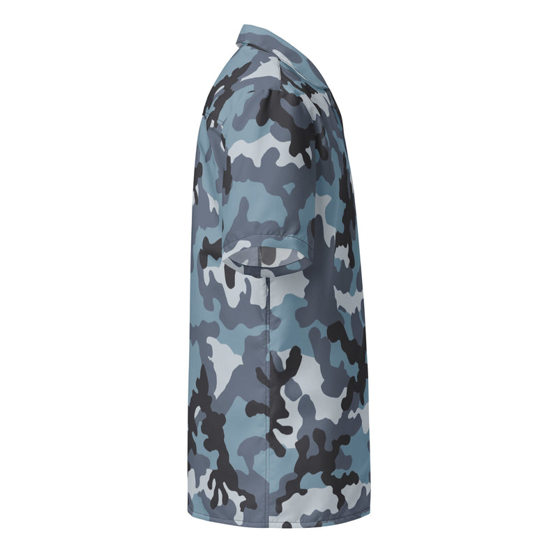 KKO Urban Blue Russian CAMO Unisex Short-Sleeve Button Shirt - Button-Up