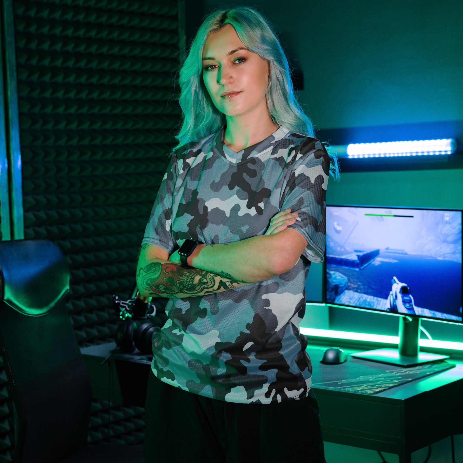 Russian KKO Urban Blue CAMO unisex sports jersey - Sports Jerseys