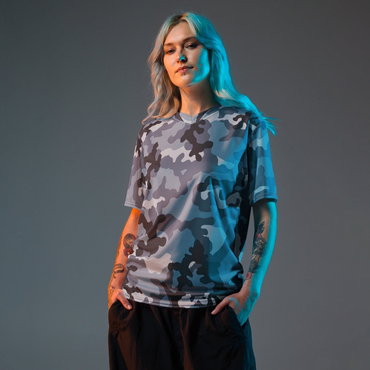 Russian KKO Urban Blue CAMO unisex sports jersey - Sports Jerseys