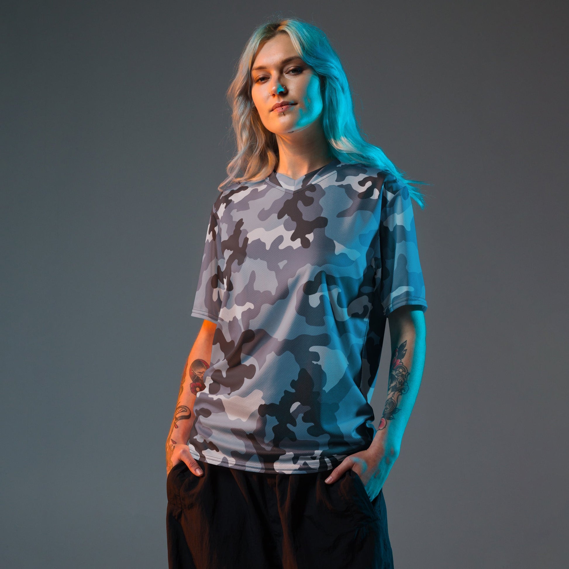 Russian KKO Urban Blue CAMO unisex sports jersey - Sports Jerseys