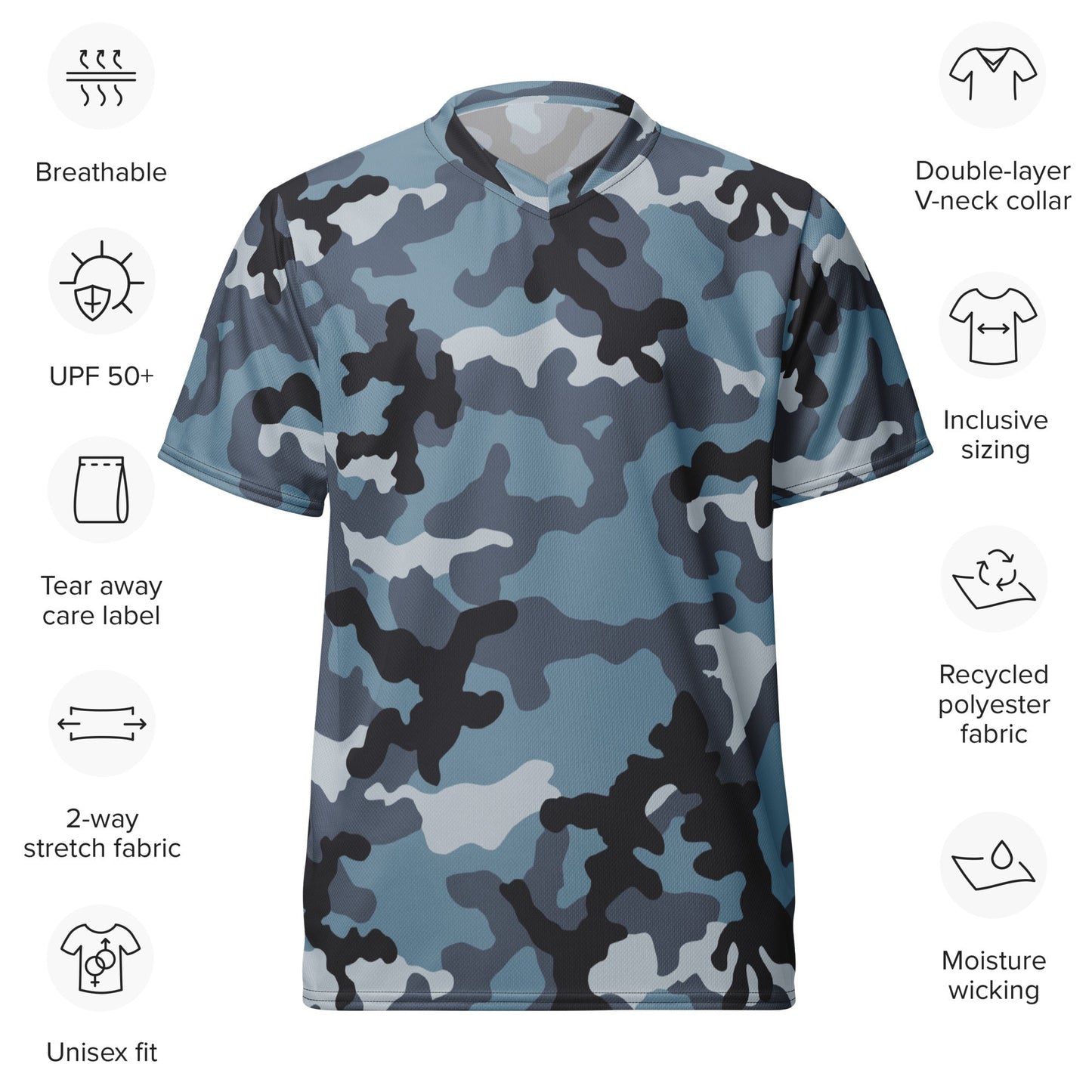 Russian KKO Urban Blue CAMO unisex sports jersey - Sports Jerseys