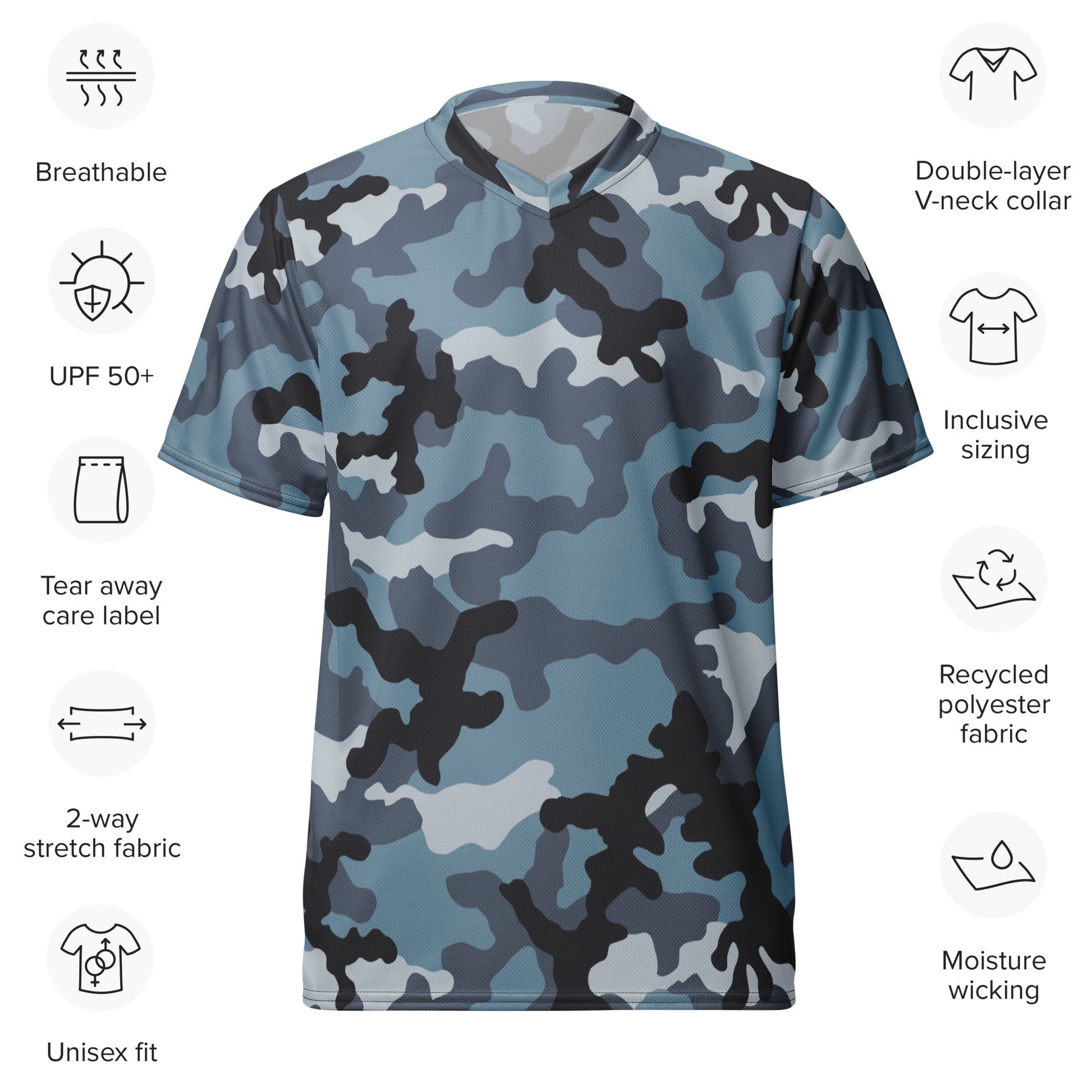 Russian KKO Urban Blue CAMO unisex sports jersey - Sports Jerseys
