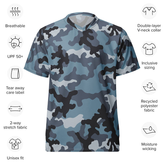 Russian KKO Urban Blue CAMO unisex sports jersey - Sports Jerseys