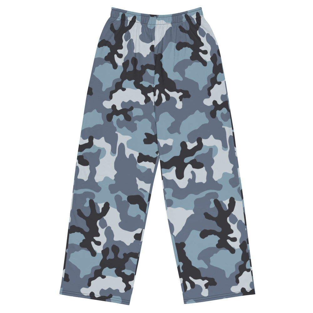 Russian KKO Urban Blue CAMO unisex wide-leg pants - 2XS - Unisex Wide-Leg Pants