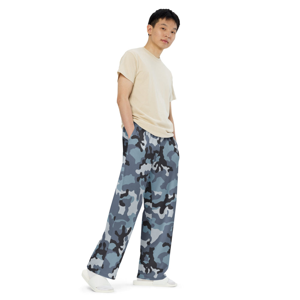 Russian KKO Urban Blue CAMO unisex wide-leg pants - Unisex Wide-Leg Pants