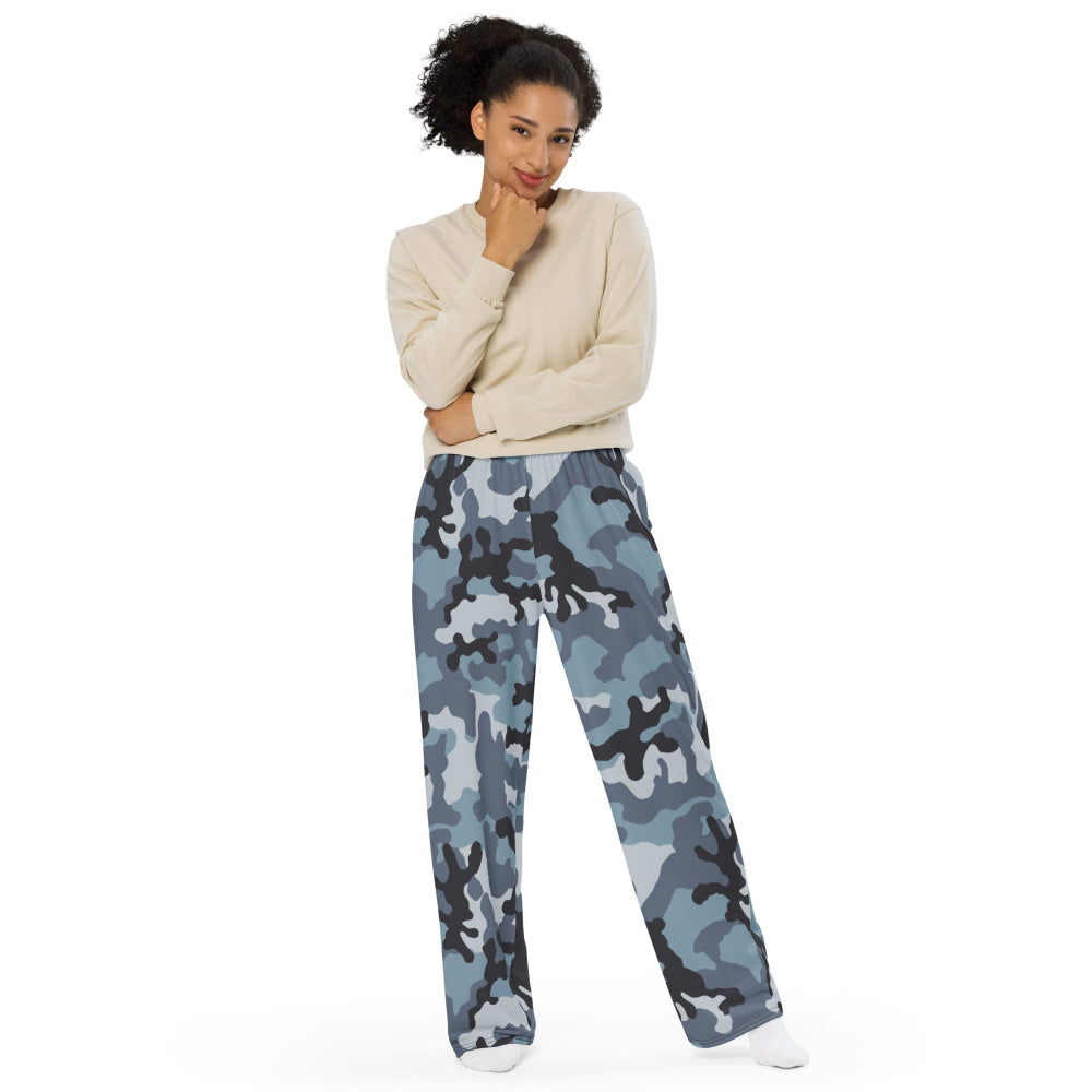 Russian KKO Urban Blue CAMO unisex wide-leg pants - Unisex Wide-Leg Pants