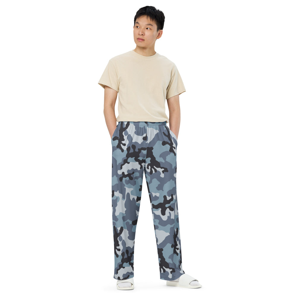 Russian KKO Urban Blue CAMO unisex wide-leg pants - Unisex Wide-Leg Pants