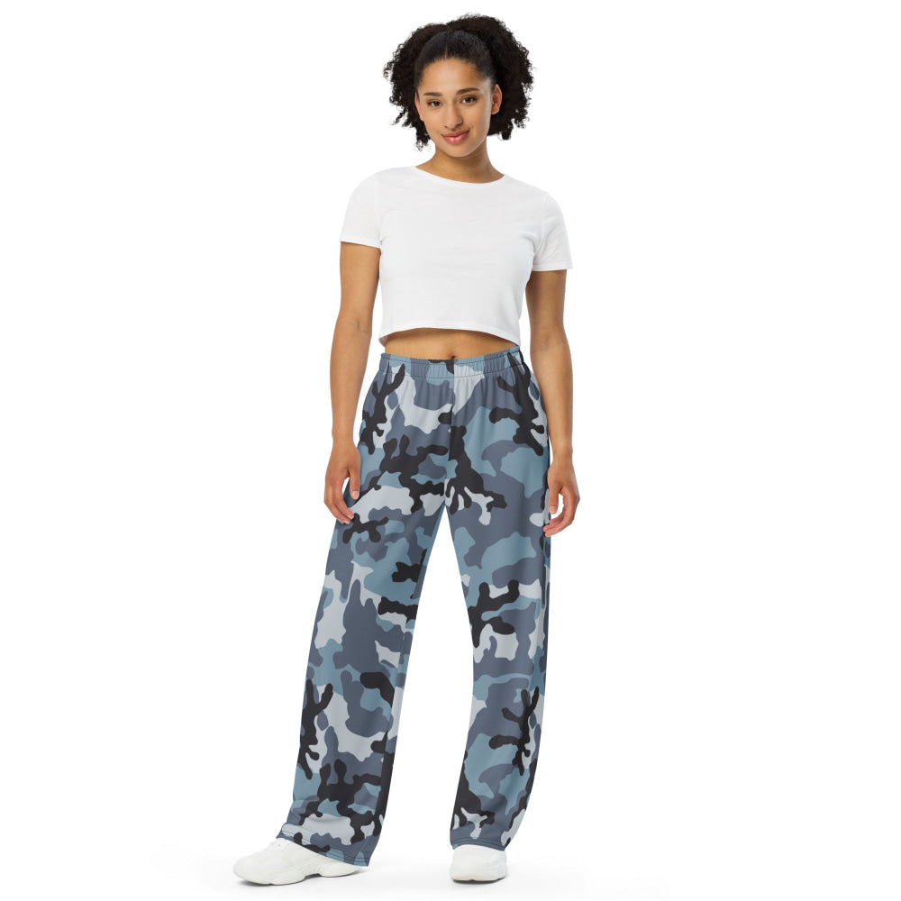 Russian KKO Urban Blue CAMO unisex wide-leg pants - Unisex Wide-Leg Pants