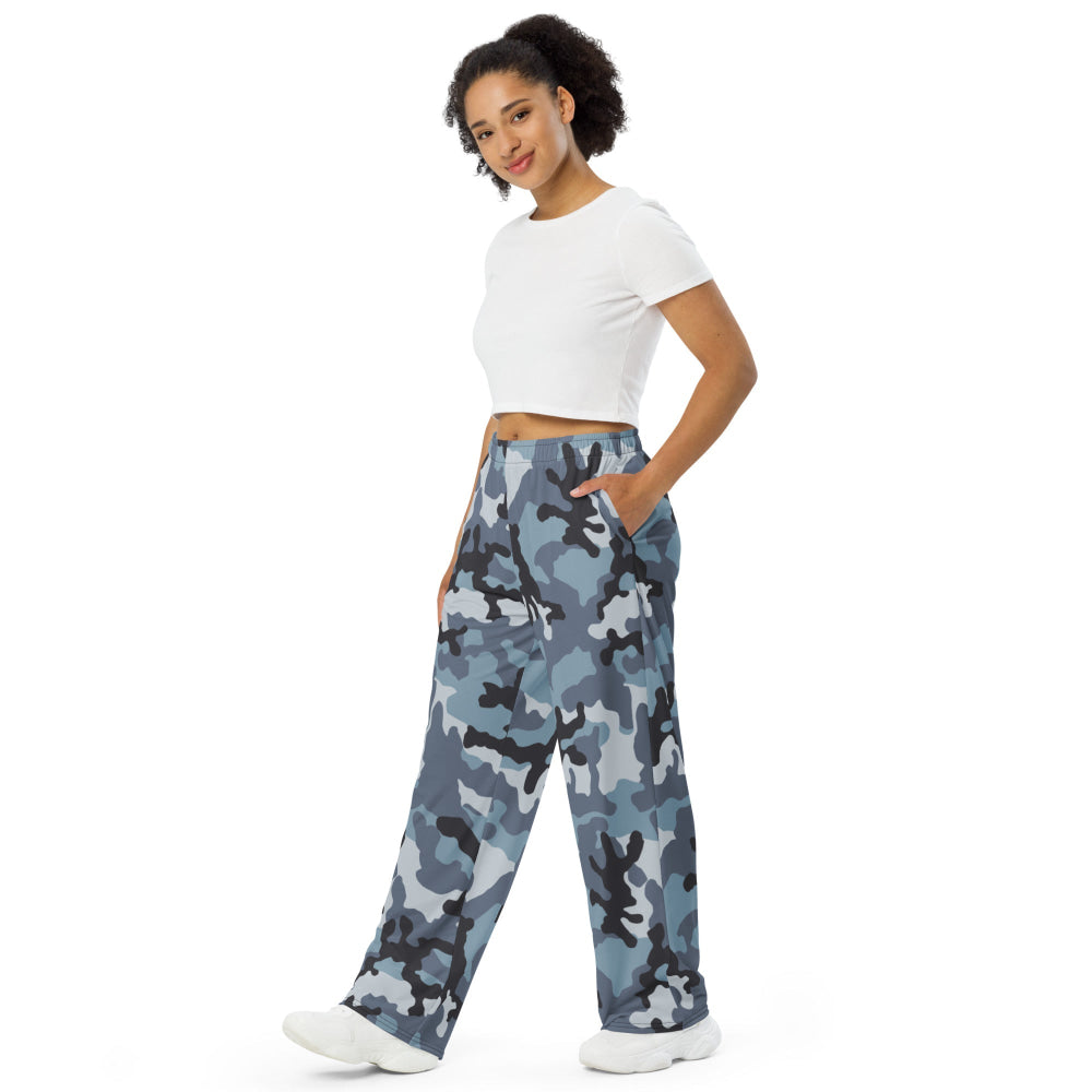 Russian KKO Urban Blue CAMO unisex wide-leg pants - Unisex Wide-Leg Pants