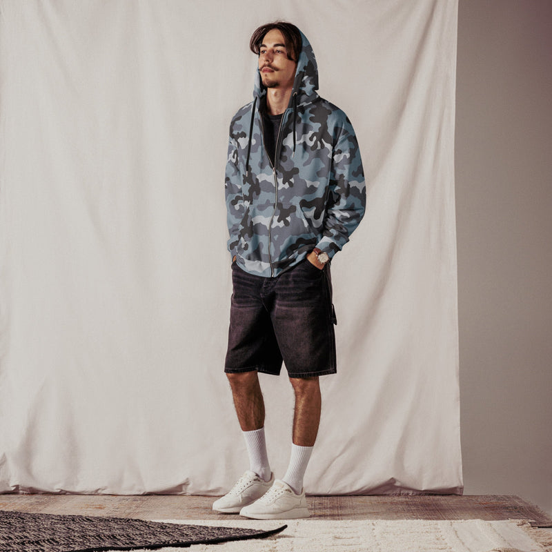 KKO Urban Blue Russian CAMO Unisex Zip Hoodie