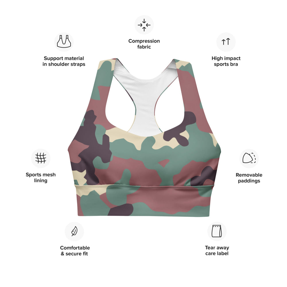 Russian KKO Woodland CAMO Longline sports bra - Womens Sports Bra