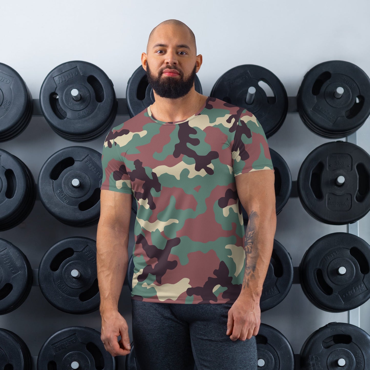 Russian KKO Woodland CAMO Mens Athletic T-shirt - XS - T-Shirts