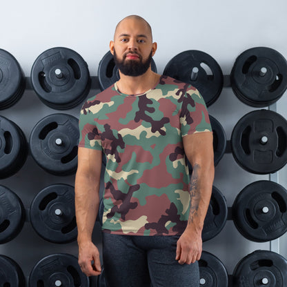 Russian KKO Woodland CAMO Mens Athletic T-shirt - XS - T-Shirts