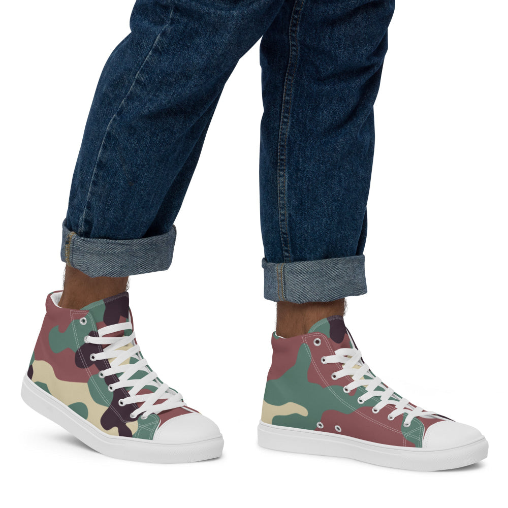 Russian KKO Woodland CAMO Men’s high top canvas shoes - Mens High Top Canvas Shoes