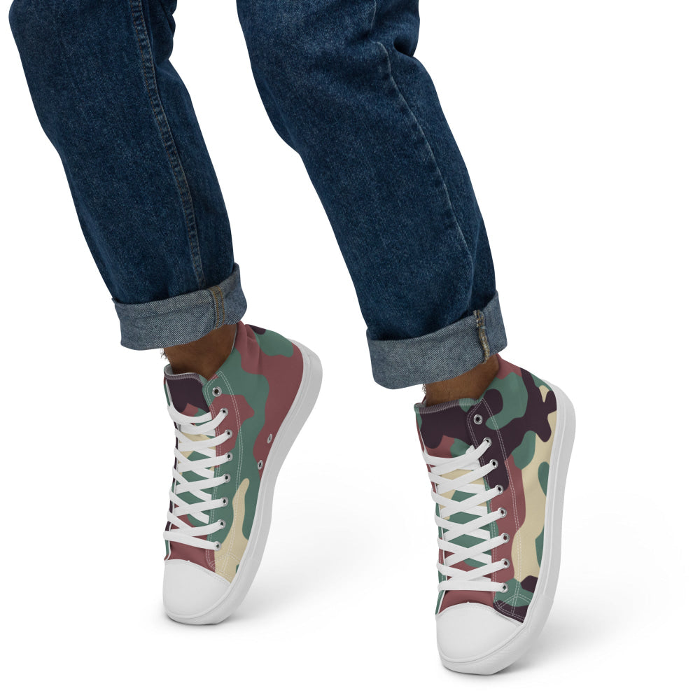 Russian KKO Woodland CAMO Men’s high top canvas shoes - Mens High Top Canvas Shoes