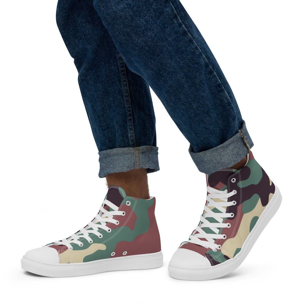 Russian KKO Woodland CAMO Men’s high top canvas shoes - Mens High Top Canvas Shoes