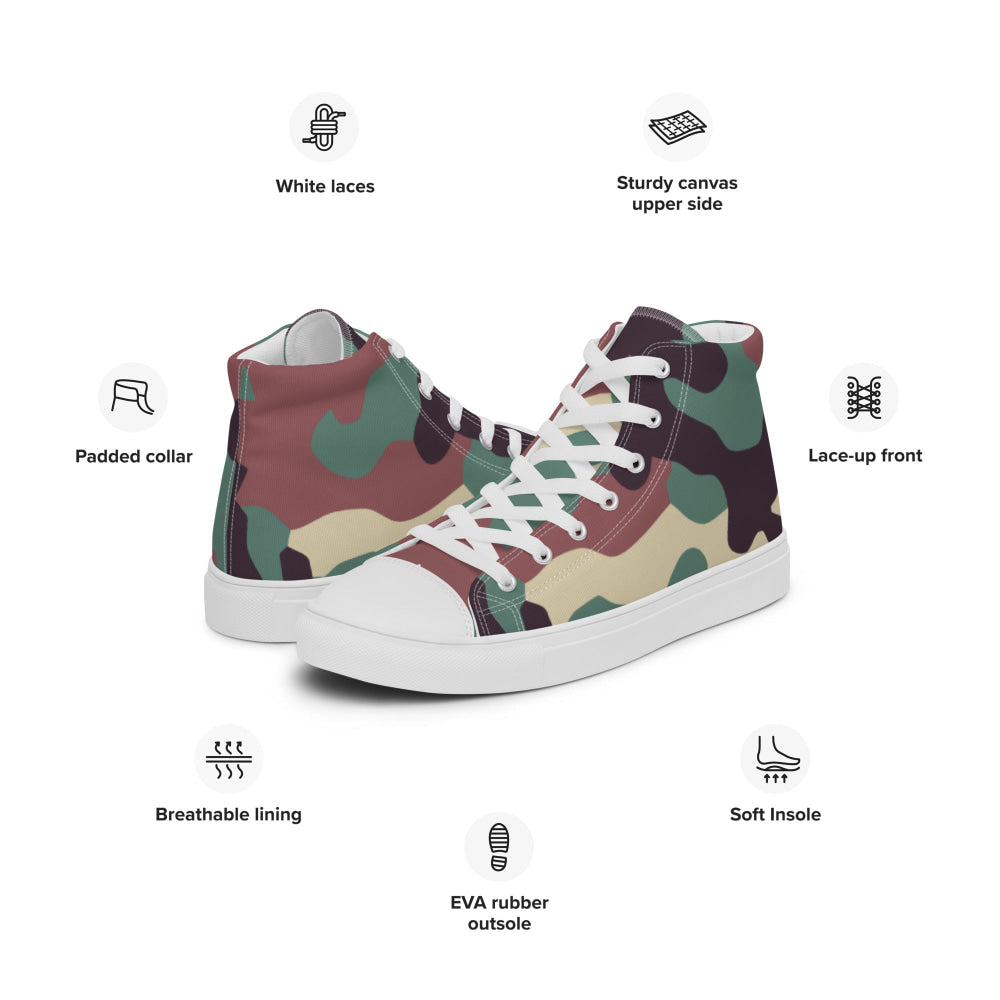 Russian KKO Woodland CAMO Men’s high top canvas shoes - Mens High Top Canvas Shoes