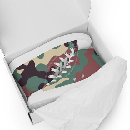 Russian KKO Woodland CAMO Men’s high top canvas shoes - Mens High Top Canvas Shoes