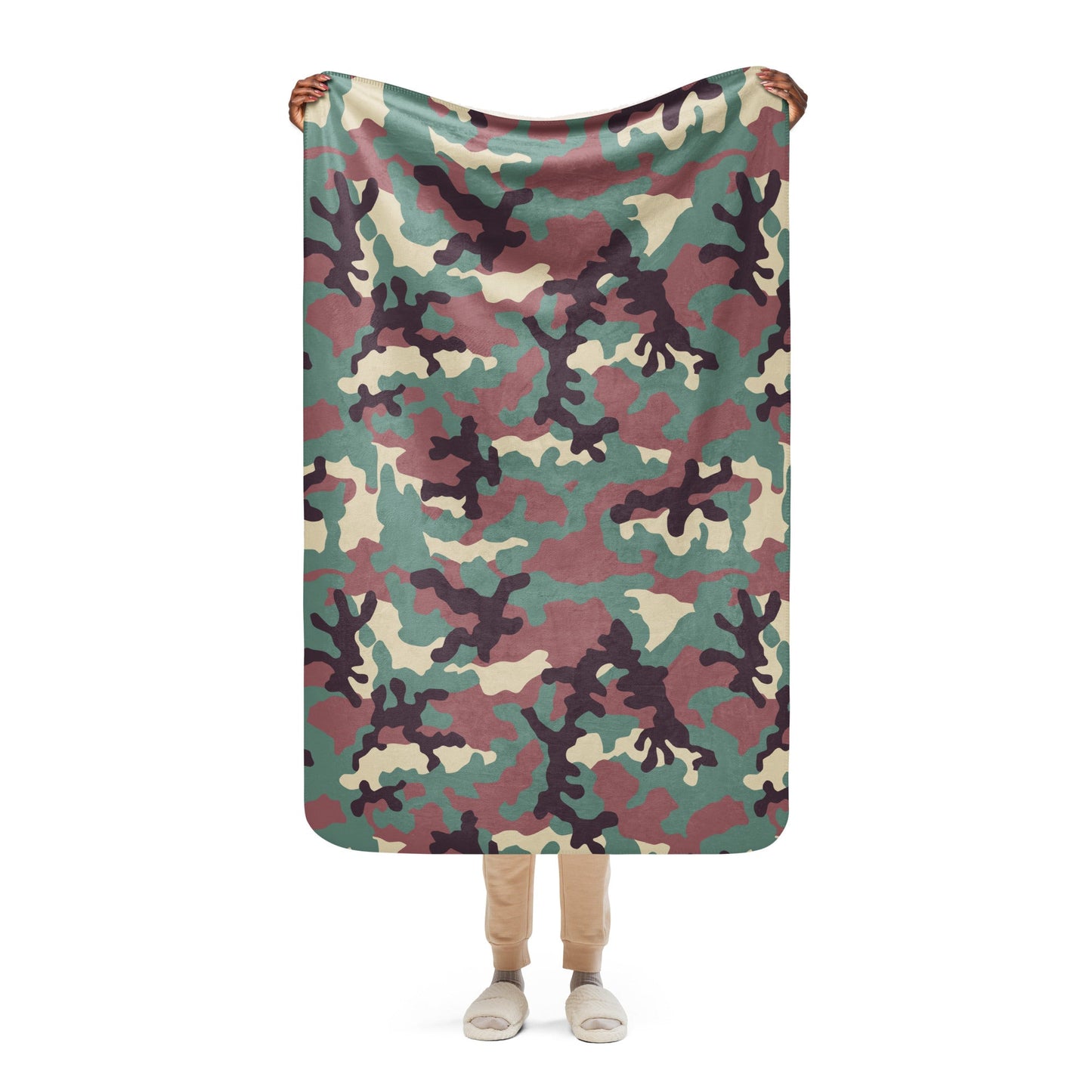 Russian KKO Woodland CAMO Sherpa blanket - 37″×57″ - Blankets