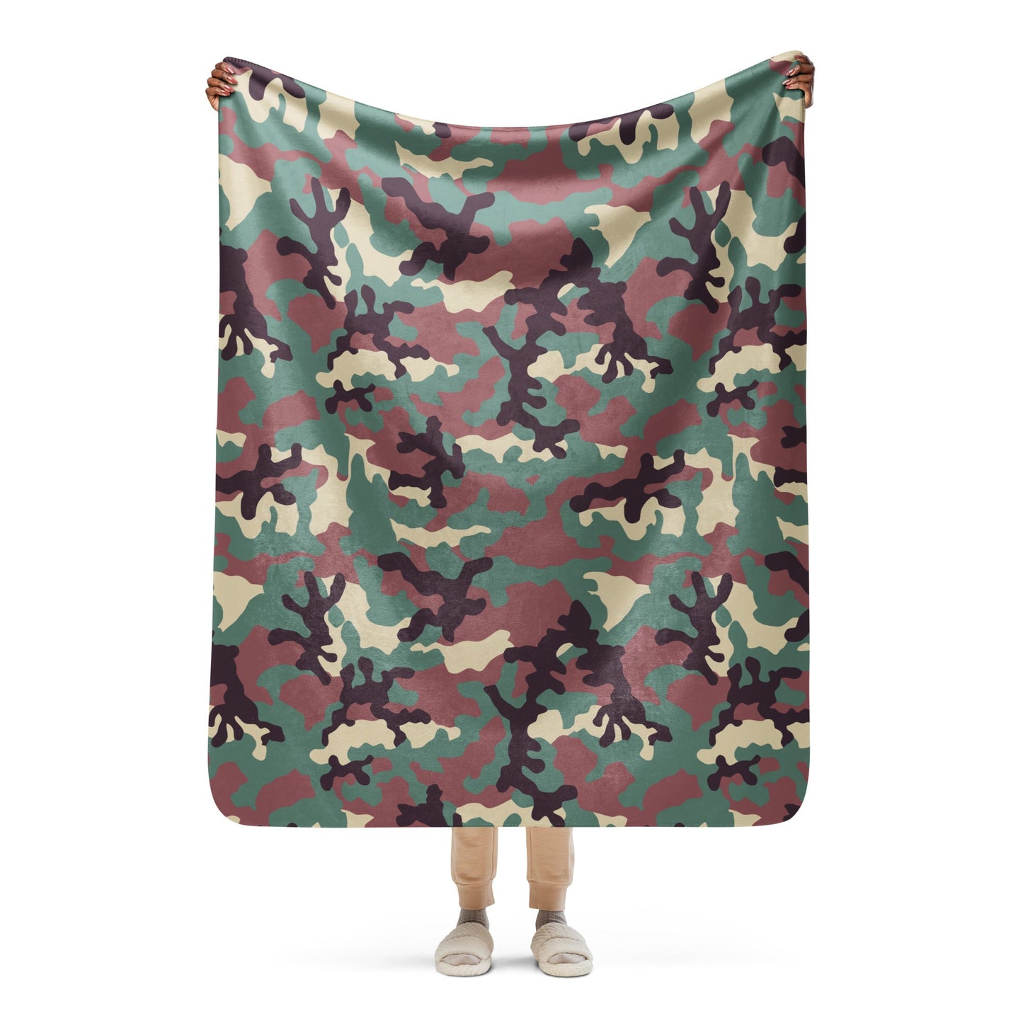 Russian KKO Woodland CAMO Sherpa blanket - 50″×60″ - Blankets