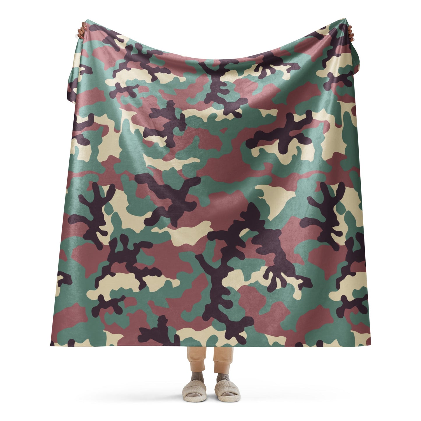 Russian KKO Woodland CAMO Sherpa blanket - 60″×80″ - Blankets