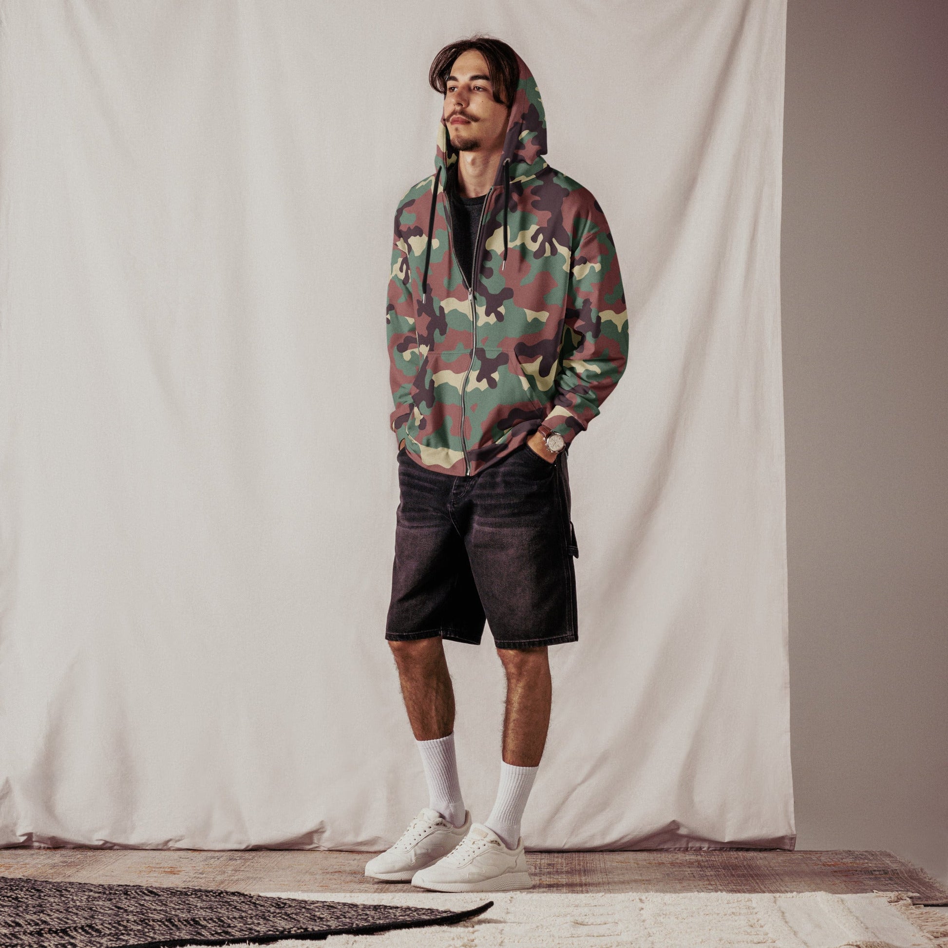 Russian KKO Woodland CAMO Unisex zip hoodie - Zip Hoodies