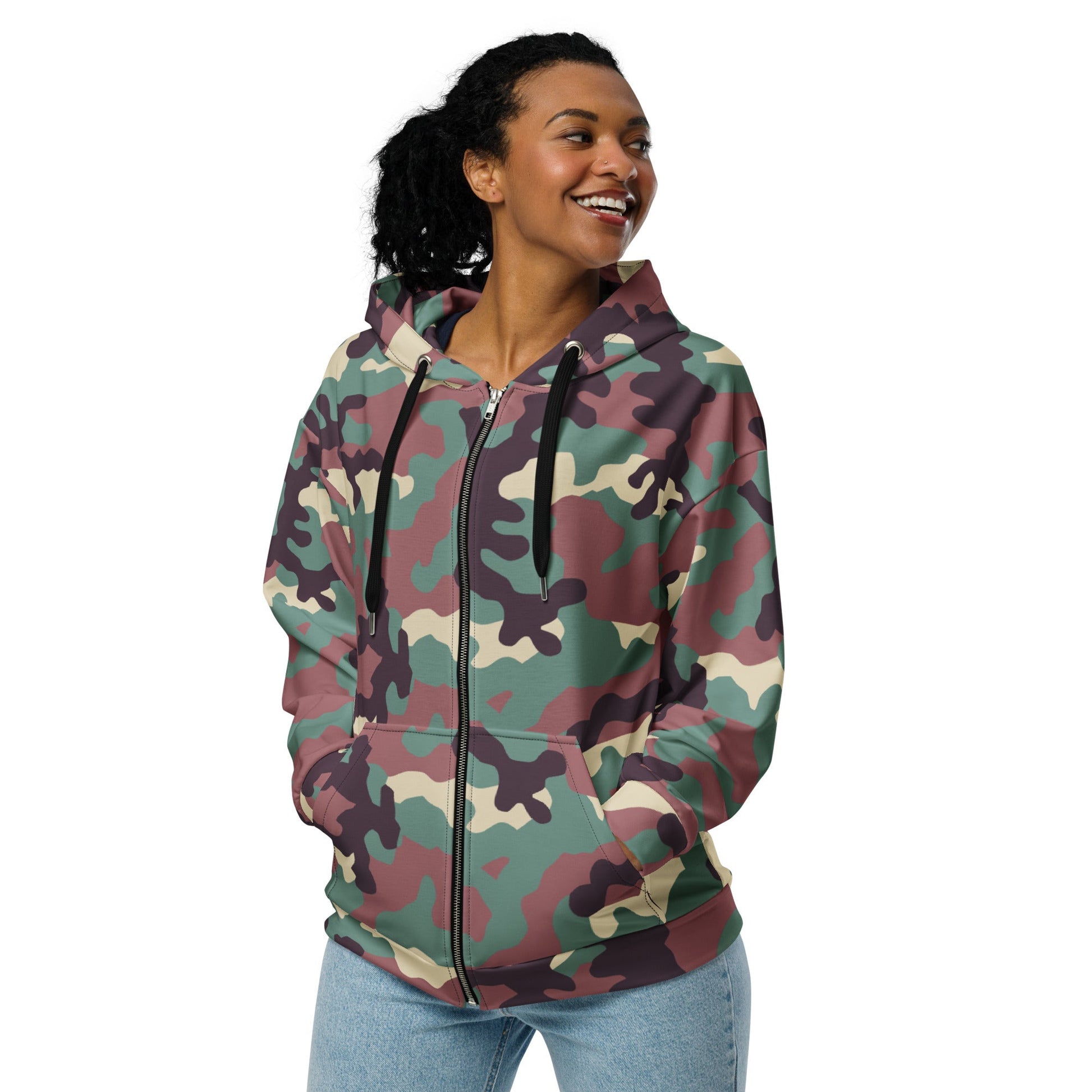 Russian KKO Woodland CAMO Unisex zip hoodie - Zip Hoodies