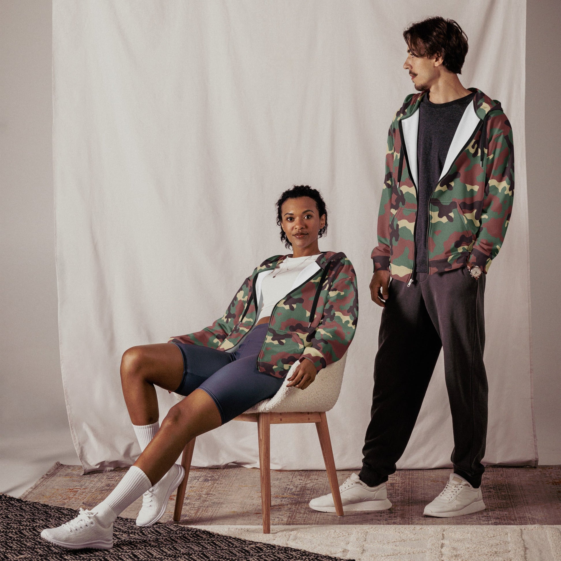 Russian KKO Woodland CAMO Unisex zip hoodie - Zip Hoodies