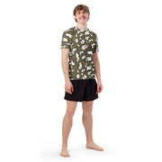KLMK Red Dawn CAMO Mens Short-Sleeve Rash Guard - SS