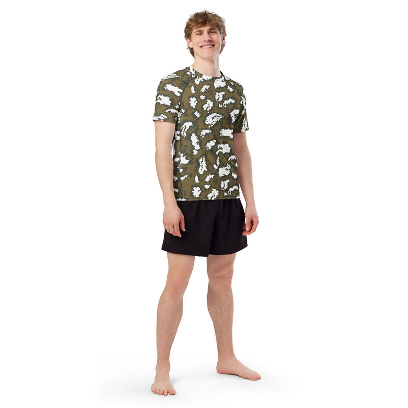 KLMK Red Dawn CAMO Mens Short-Sleeve Rash Guard - SS