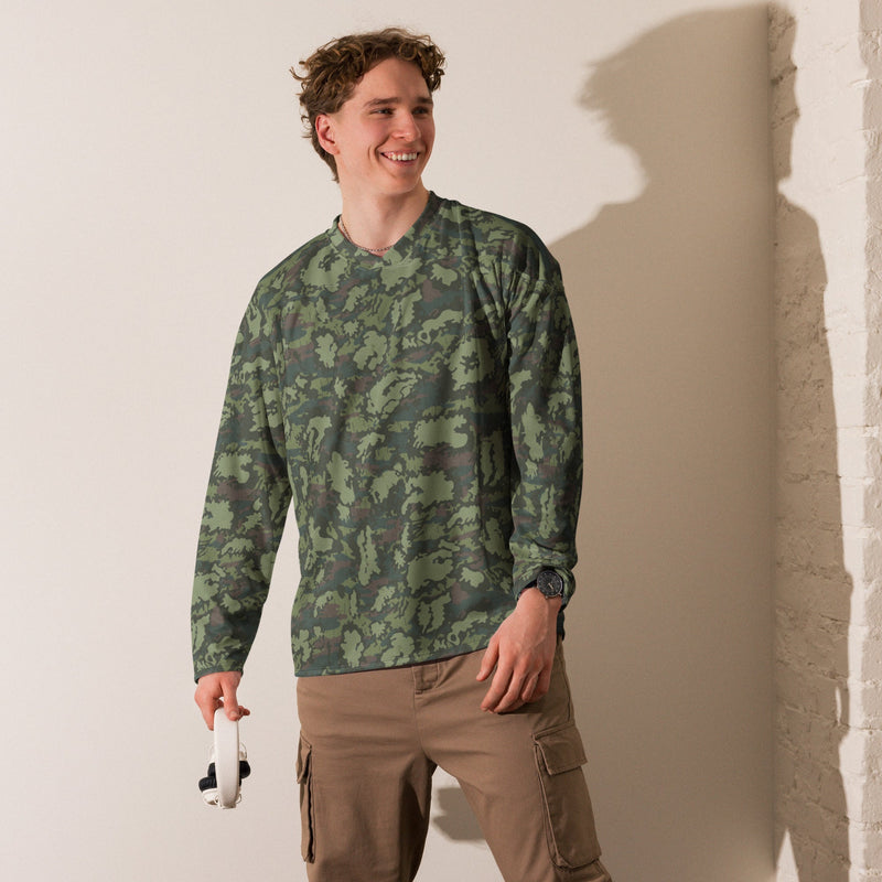 KLMK Red Dawn Woodland CAMO Unisex Hockey Fan Jersey