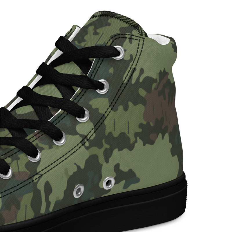 KLMK Red Dawn Woodland CAMO Mens High-Top Canvas Shoes