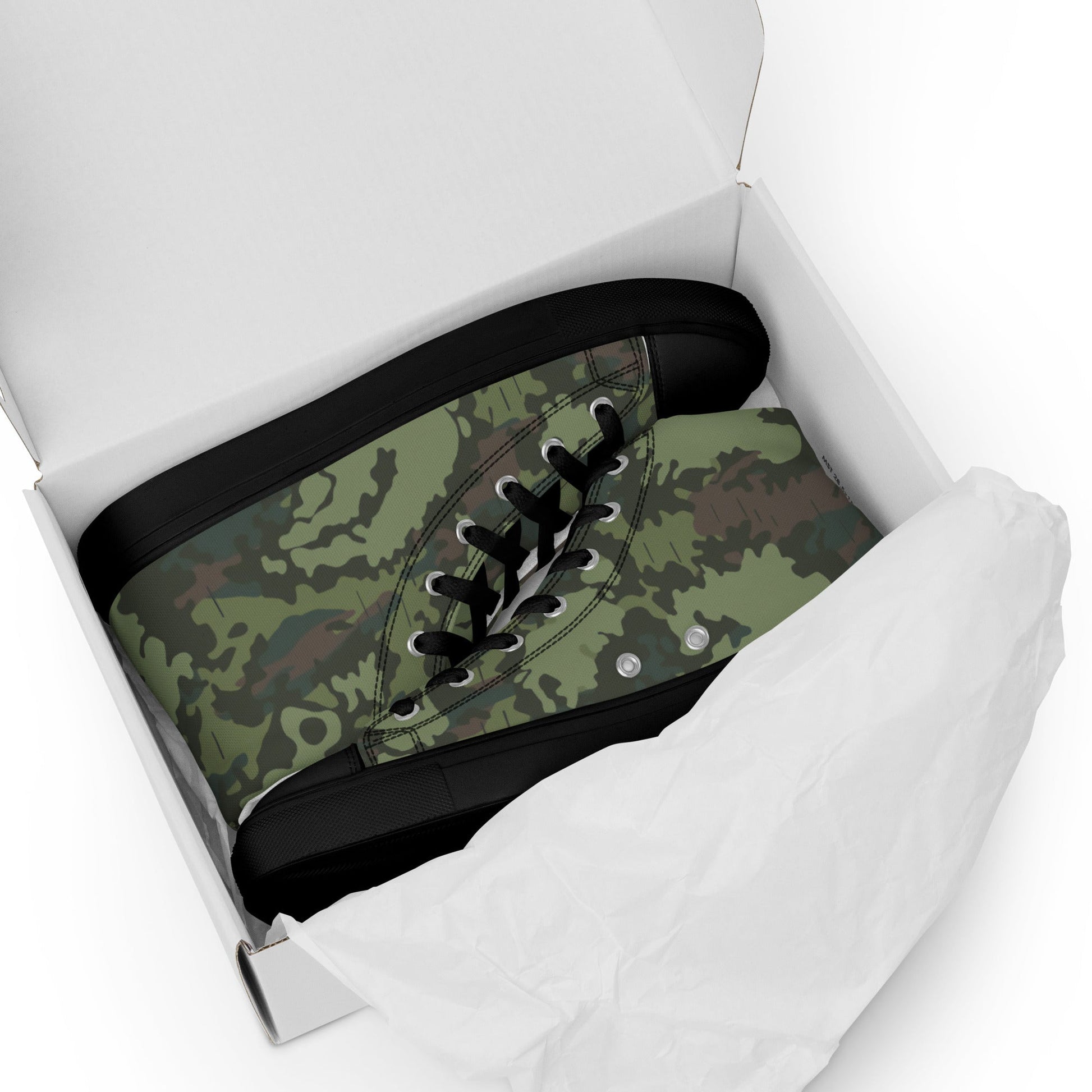 Russian KLMK Red Dawn Flora CAMO Mens high top canvas shoes - High Top Canvas Shoes