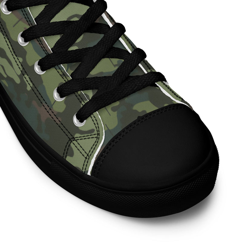 KLMK Red Dawn Woodland CAMO Mens High-Top Canvas Shoes