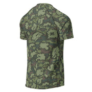 KLMK Red Dawn Woodland CAMO Mens Short-Sleeve Rash Guard - SS