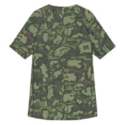 KLMK Red Dawn Woodland CAMO Mens Short-Sleeve Rash Guard - SS