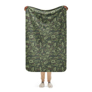 KLMK Red Dawn Woodland CAMO Sherpa Blanket - 37″×57″