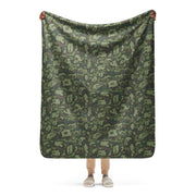 KLMK Red Dawn Woodland CAMO Sherpa Blanket - 50″×60″