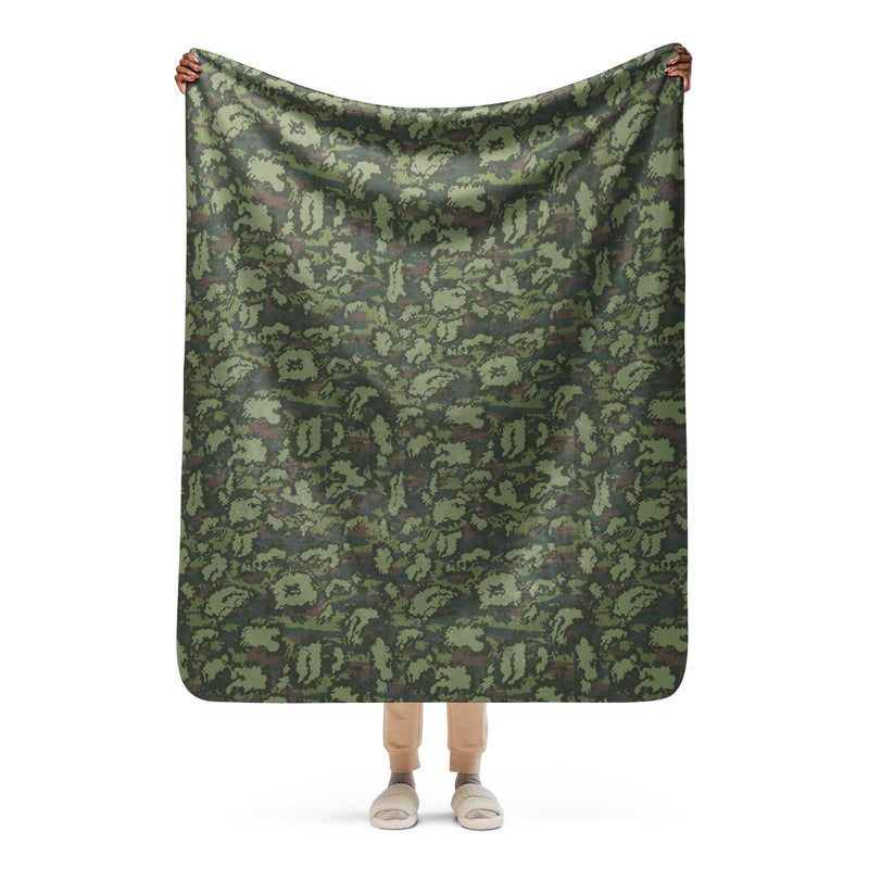 KLMK Red Dawn Woodland CAMO Sherpa Blanket - 50″×60″