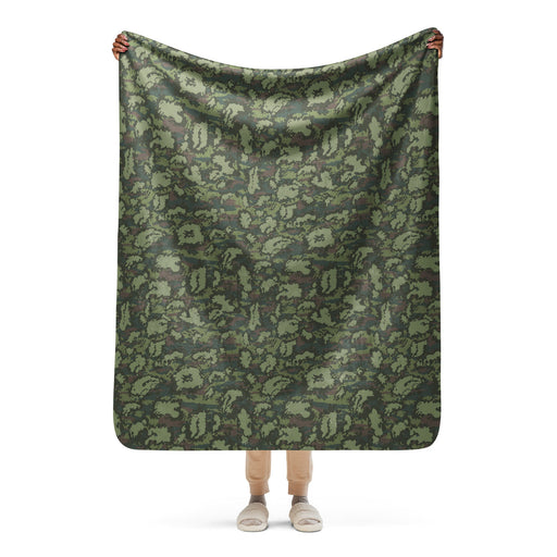 KLMK Red Dawn Woodland CAMO Sherpa Blanket - 50″×60″